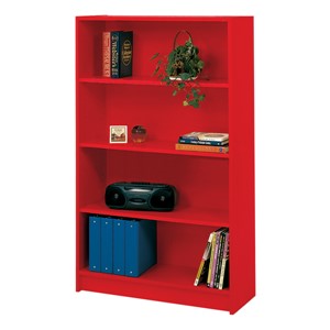 Stevens Industries Laminate Bookcas<br>60" high unit shown in Tulip Red